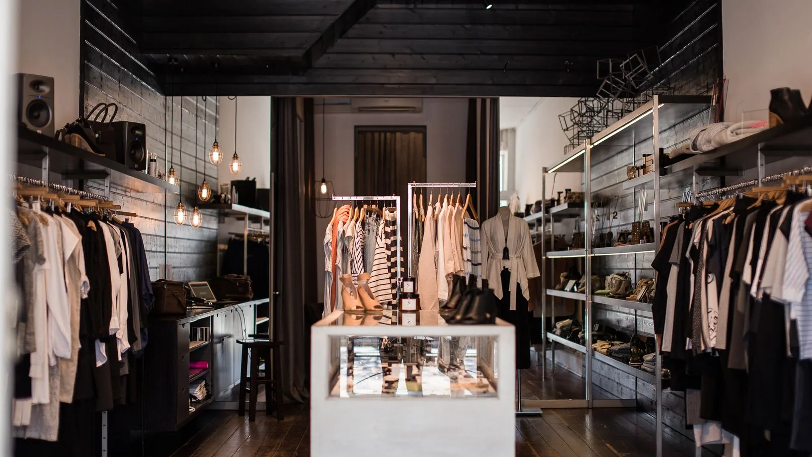 Specialty beauty boutique interior with curated product displays