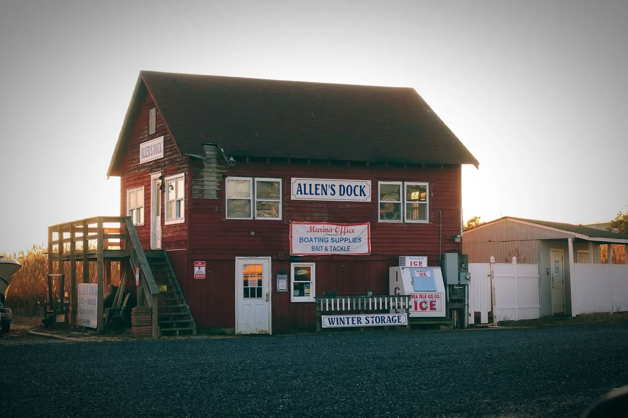 Marine supply store selling boating supplies, bait and tackle