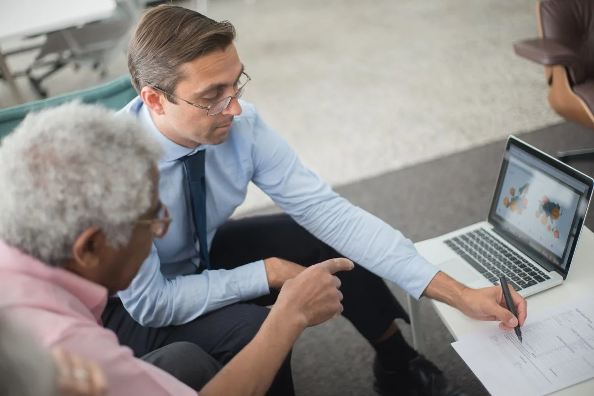 Business consultation meeting around a table